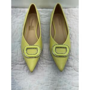 Chanel Yellow Flats with Embellished Buckle